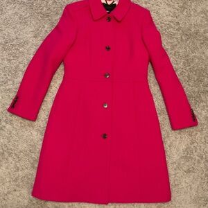 J.CREW CLASSIC LADY DAY COAT IN ITALIAN DOUBLE-CLOTH WOOL. SIZE: 6. COLOR: FUCHS